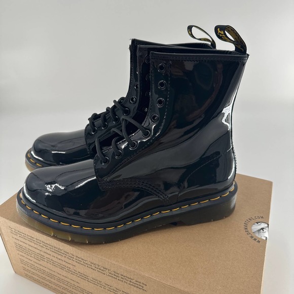 Dr. Martens 1460 Women's Patent Leather Lace Up Combat Boots 9 - Picture 3 of 14
